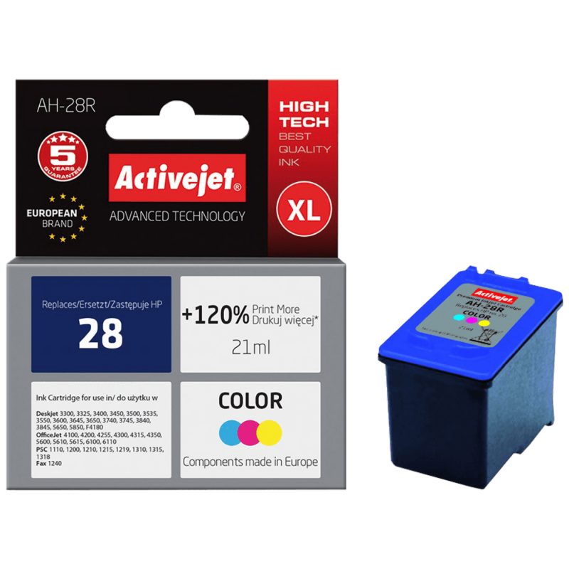 Activejet Tinta za printer, boje, zapremina 21 ml. - HP 28 C8728A; AH-28R