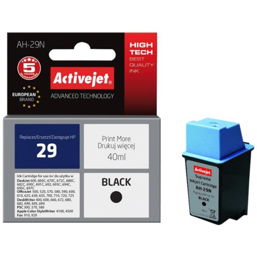Activejet Tinta za printer, crna, zapremina 40 ml. - HP 29 51629A; AH-29N