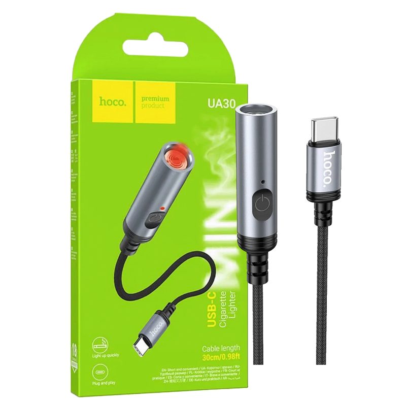 hoco. Upaljač sa USB type C kabelom - UA30 type C