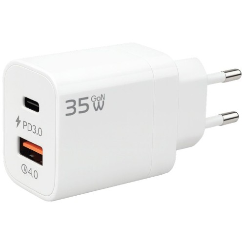 REDLINE Punjač kućni, 1 x USB-A, 1 x USB-C, brzi, 35W, GaN - GL-35W-AC