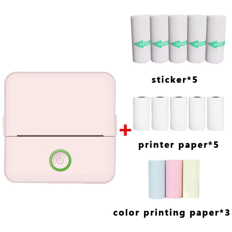 NN-Su Printer, mobilni , Zero INK, Bluetooth, set - X6 Mini Printer,set,Bluetooth,Pink