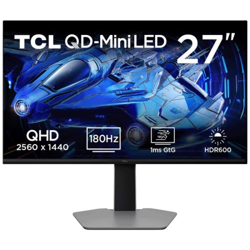 TCL Monitor 27", QD-Mini LED, QHD, HDMI, DisplayPort - 27G64