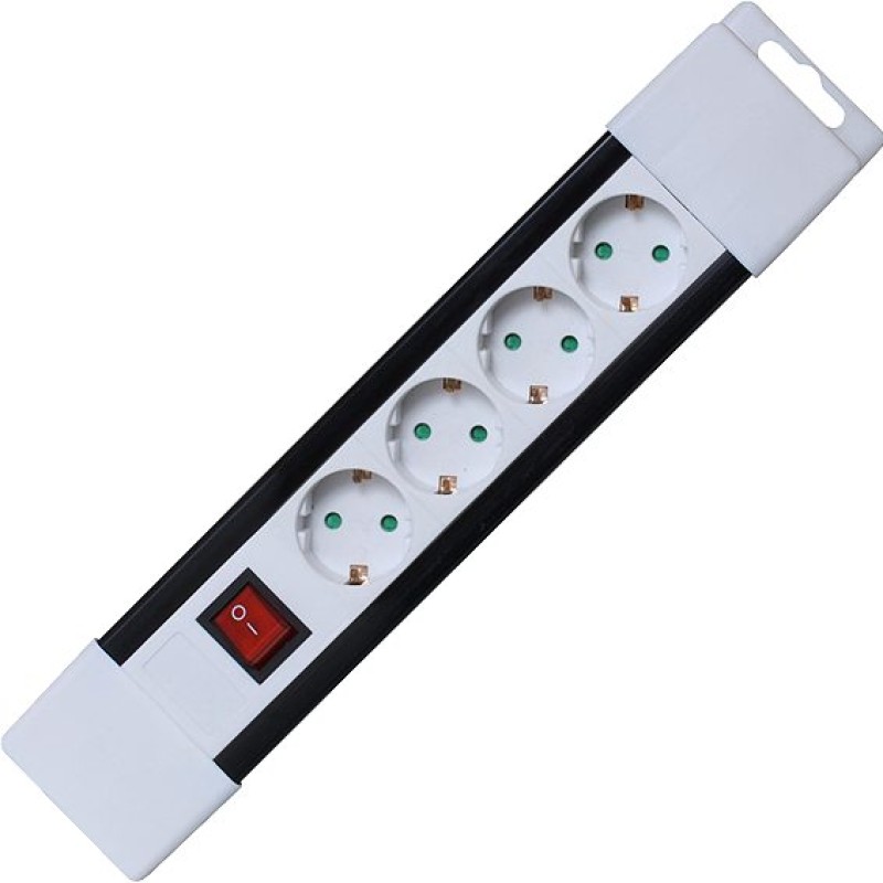 home Produžni kabl, 4 utičnica, prekidač, 1,0mm², 2 met, bijeli - PNV 04K/WH