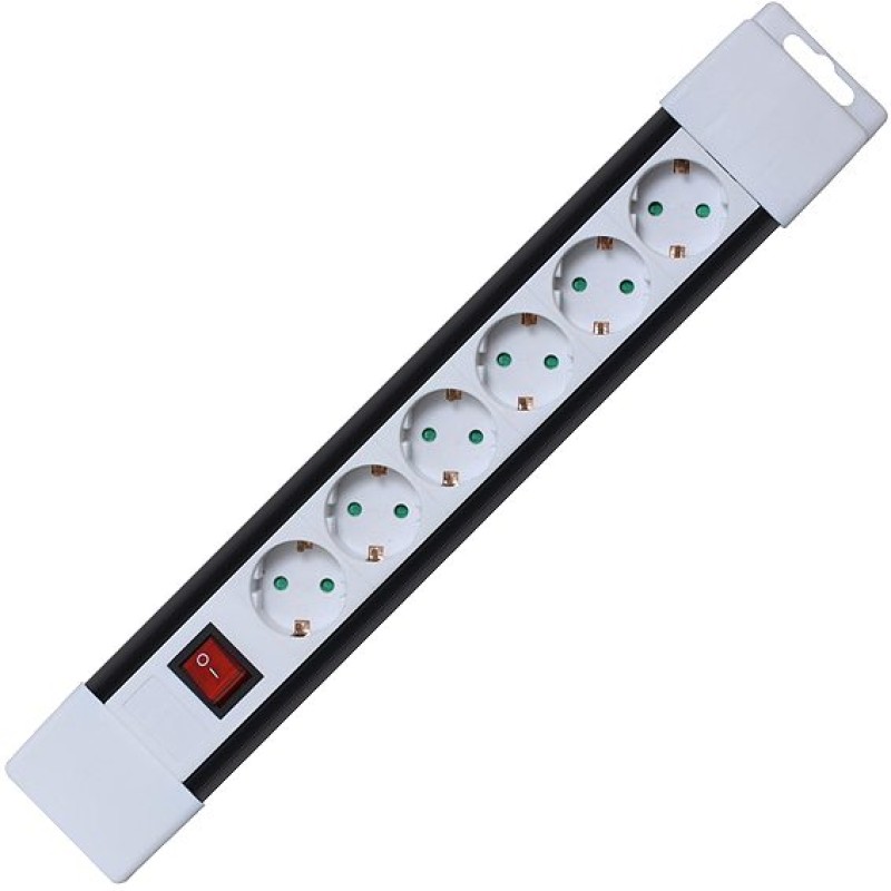home Produžni kabl, 6 utičnica, prekidač, 1,0mm², 2 met, bijeli - PNV 06K/WH