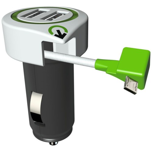 q2power Auto punjač, Dual USB, 3.1A, microUSB - TRIPLE USB CAR CHARGER M