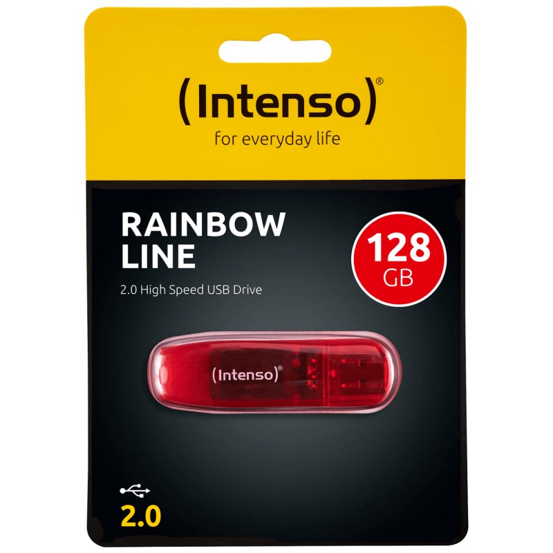 Intenso USB Flash drive 128GB Hi-Speed USB 2.0, Rainbow Line, RED - USB2.0-128GB/Rainbow