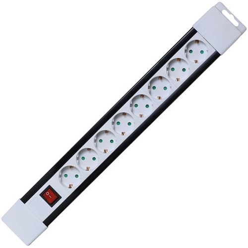 home Produžni kabl, 8 utičnica, prekidač, 1,0mm², 2 met, bijeli - PNV 08K/WH