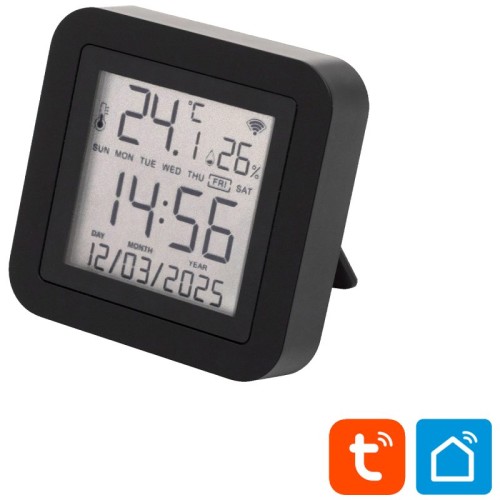 home Daljinski upravljač, mjerač temperature i vlage, sat, LCD - HSTHR