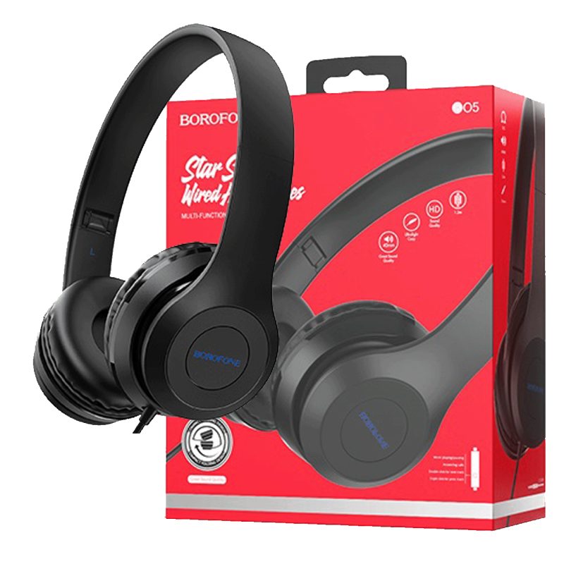 Borofone Slušalice sa mikrofonom, 3.5 mm, dužina kabela 1.2 met. - BO5 Star sound Black