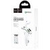 hoco. Auto punjač sa bežičnom slušalicom, QC,2 x USB, 3.1 A,bijela - E47 Traveller White