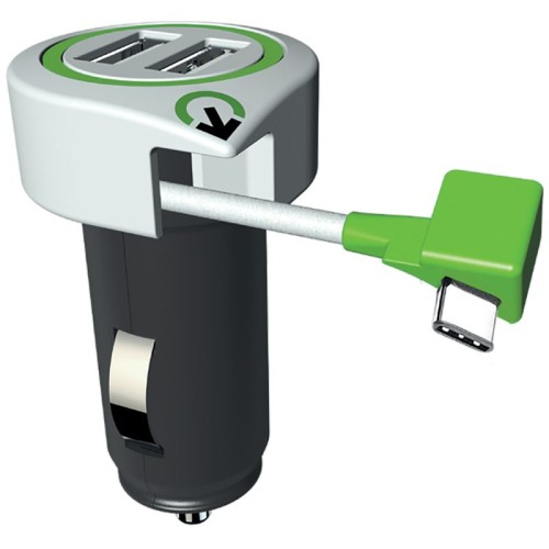 q2power Auto punjač, Dual USB, 3.1A, type C konektor - TRIPLE USB CAR CHARGER C