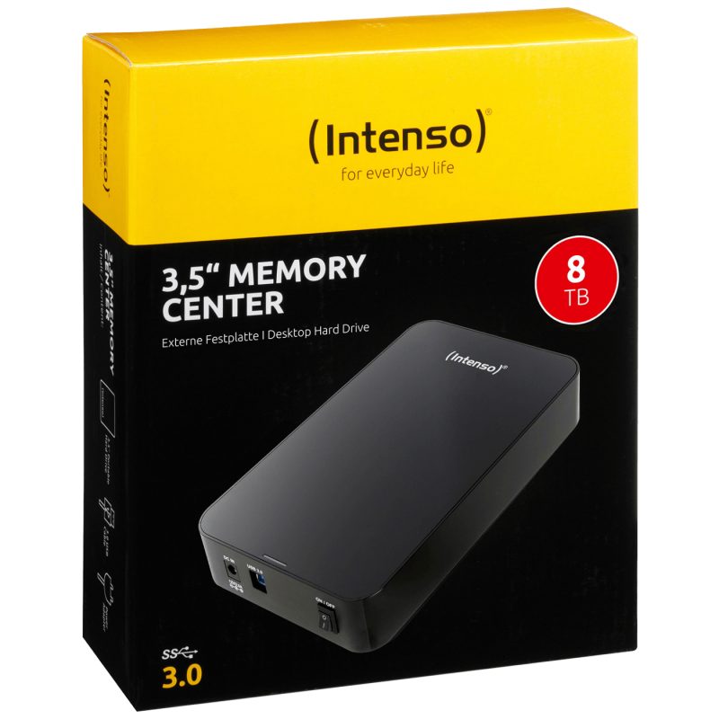 Intenso Eksterni HDD 3.5", kapacitet 8TB, USB 3.0, crna boja - HDD3.0-8TB/Memory-center