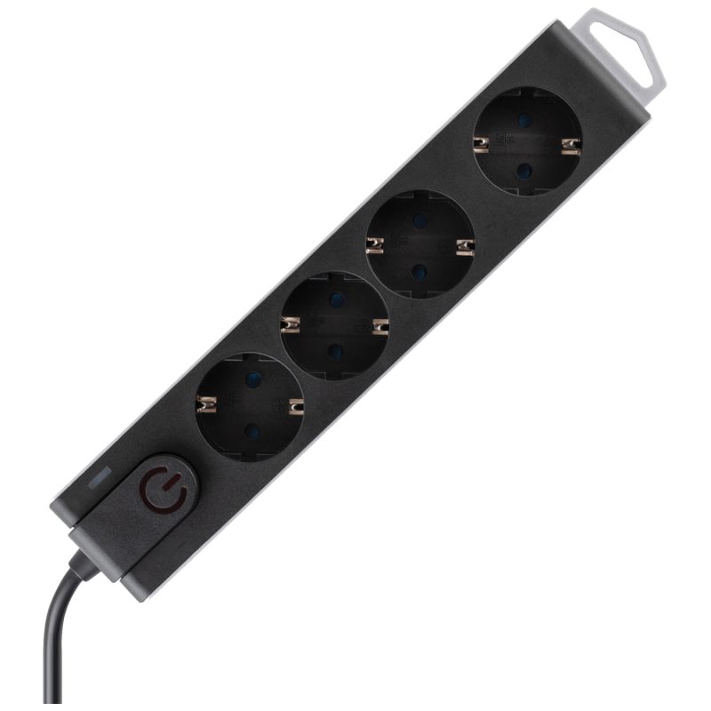 home Produžni kabl sa zaštitom, 4 utičnica, 1.5 mm², 3 met - NVT 4K-3/BK