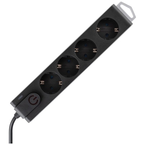 home Produžni kabl sa zaštitom, 4 utičnica, 1.0 mm², 1.5 met - NVT 4K/BK