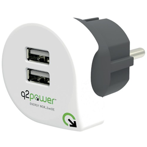 q2power Punjač kućni za smartphone, tablete, 2 x USB, 2.4A - DUAL USB CHARGER EUROPE