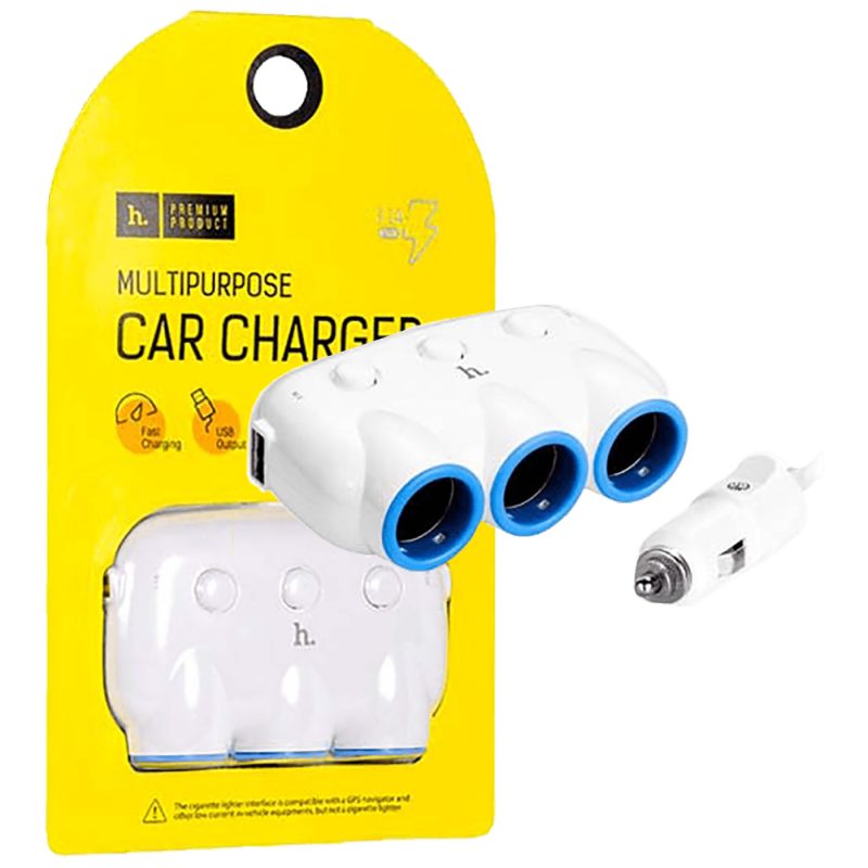 hoco. Auto punjač / razdjeljnik za smartphone, 2 x USB, 5V / 3.1 A - C1