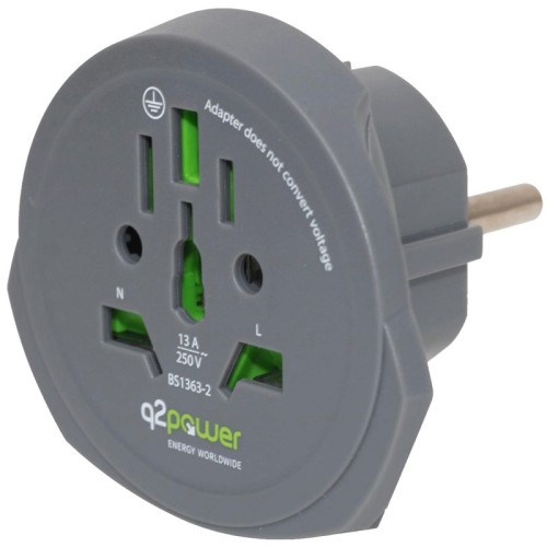 q2power Adapter, putni, univerzalni - World to Europe