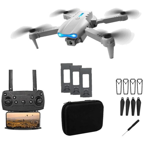 Extralink Dron, kamera FullHD, 1800mAh, 3 baterije, WiFi - E99 Pro Drone Set+3 batteries+case