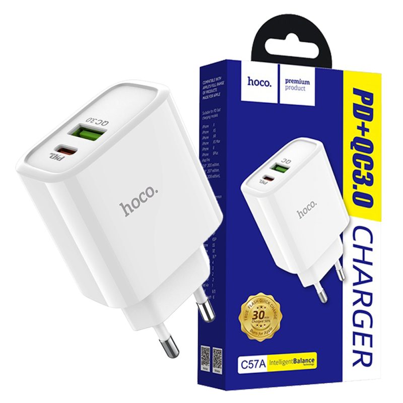 hoco. Punjač kućni, brzi PD tehnolog. 18W mobitel, tablet, laptop - C57A