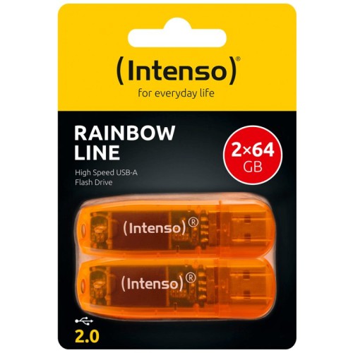 Intenso USB Flash drive 64GB Hi-Speed USB 2.0,Rainbow Line, 2 kom - USB2.0-64GB/Rainbow, 2 kom