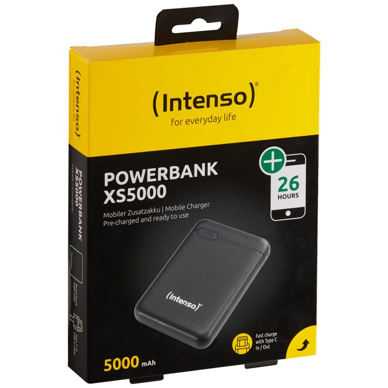 Intenso Prijenosni punjač za mobitele i tablete 5000mAh - POWERBANK XS5000 Black