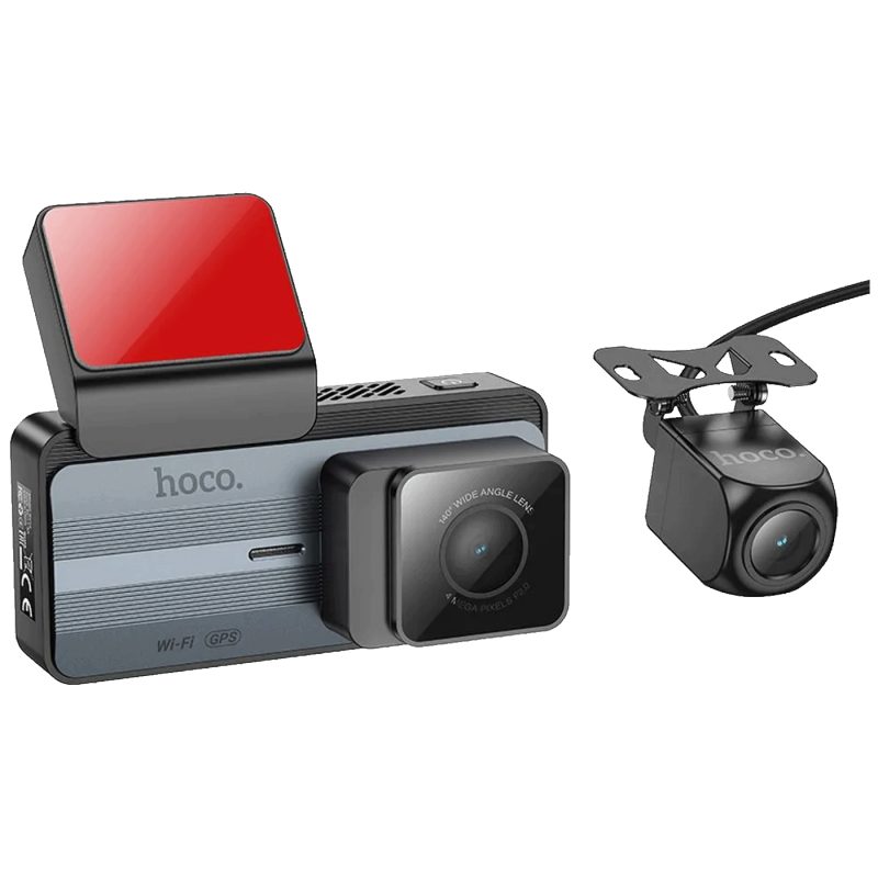 hoco. Auto kamera, 4 Mpxiel, Dual Camera, 2K, GPS, WiFi - DV12