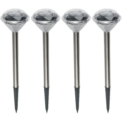 home Solarna vrtna LED lampa, metalna, set 4 komada, 200 mAh - MX 802/4