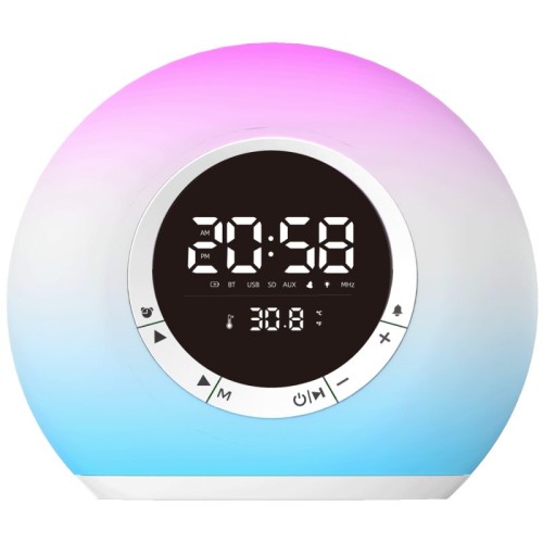 MeanIT Zvučnik bežični, Radio Alarm Sat, Bluetooth - B15