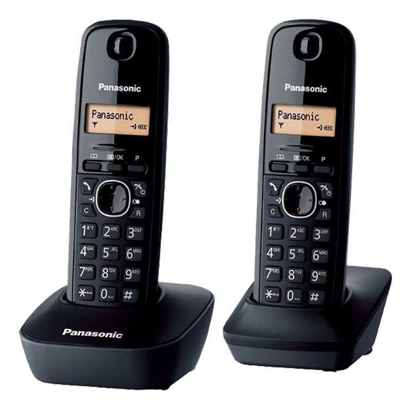 Panasonic Telefon bežični, DUO DECT, 1.25" LED display, crna boja - KX-TG1612FXH