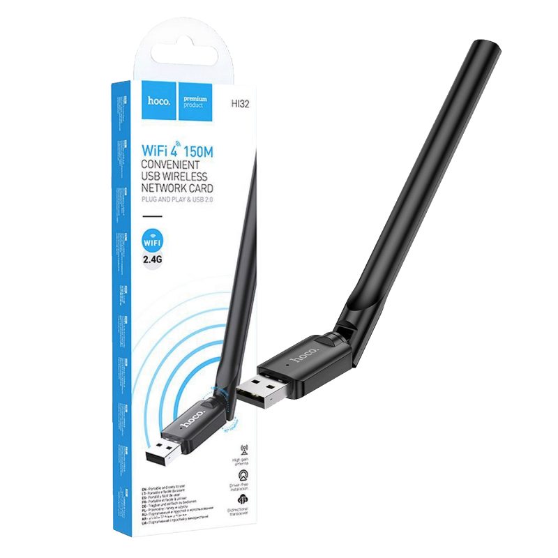 hoco. Wi-Fi mrežna kartica, USB, 5 dB, 150 Mbps - HI32 WiFi4 USB