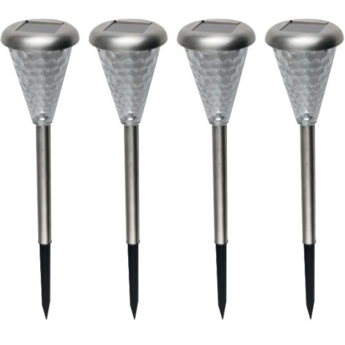 home Solarna vrtna LED lampa, metal/staklo, set 4 komada, 300 mAh - MX 811/4
