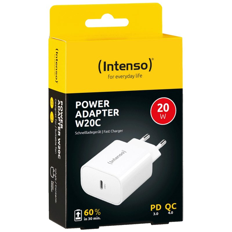 Intenso Punjač kučni, brzi, USB-C, 3A, 20W - Power Adapter W20C