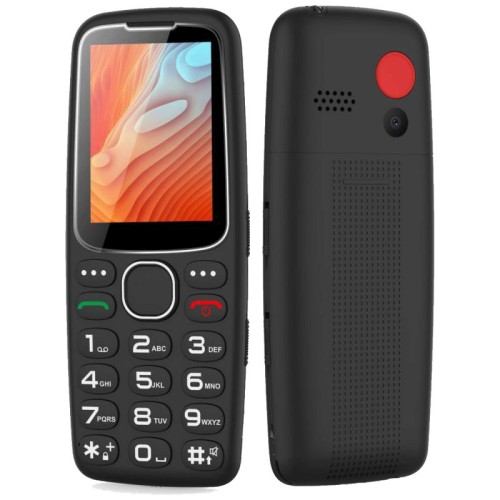 MeanIT Telefon mobilni, 2.4" zaslon, SOS tipka, crni - SENIOR 10 Plus, Crni