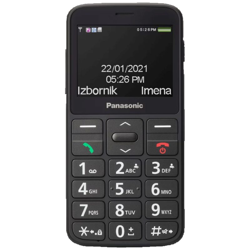 Panasonic Telefon mobilni, 2.3" TFT ekran, LED svjetiljka, USB-C - KX-TU160EXB