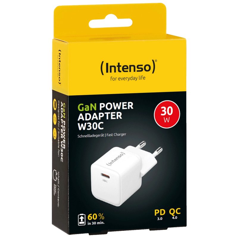 Intenso Punjač kučni, brzi, USB-C, 3A, 30W - Power Adapter W30C Gan