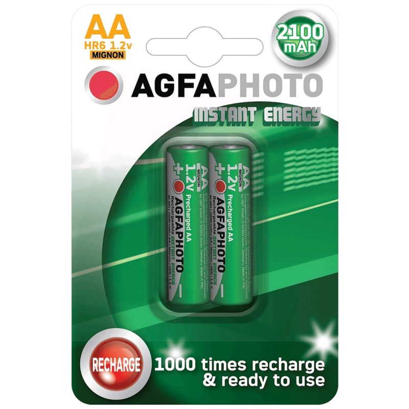 AgfaPhoto Punjiva baterija, AA, 1.2 V, 2100 mAh, blister 2 kom. - R2U B2
