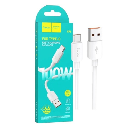 hoco. USB kabl za smartphone, USB-A to type C, 100W, bijela - X96 Hyper, 100W, White