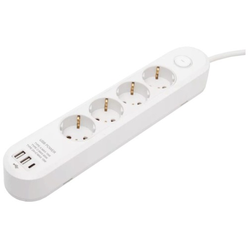home Produžni kabl, 4 utičnice, 1.5mm², USB, 1.5 met. - NV4KUSBC