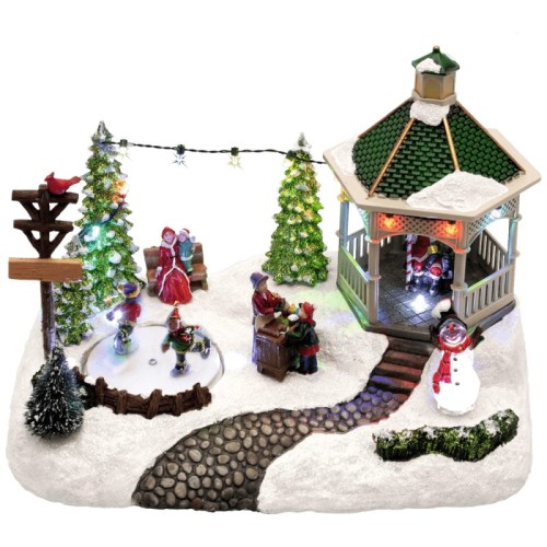 home Dekorativna LED rasvjeta, diorama, klizalište sa djecom - DRM 11
