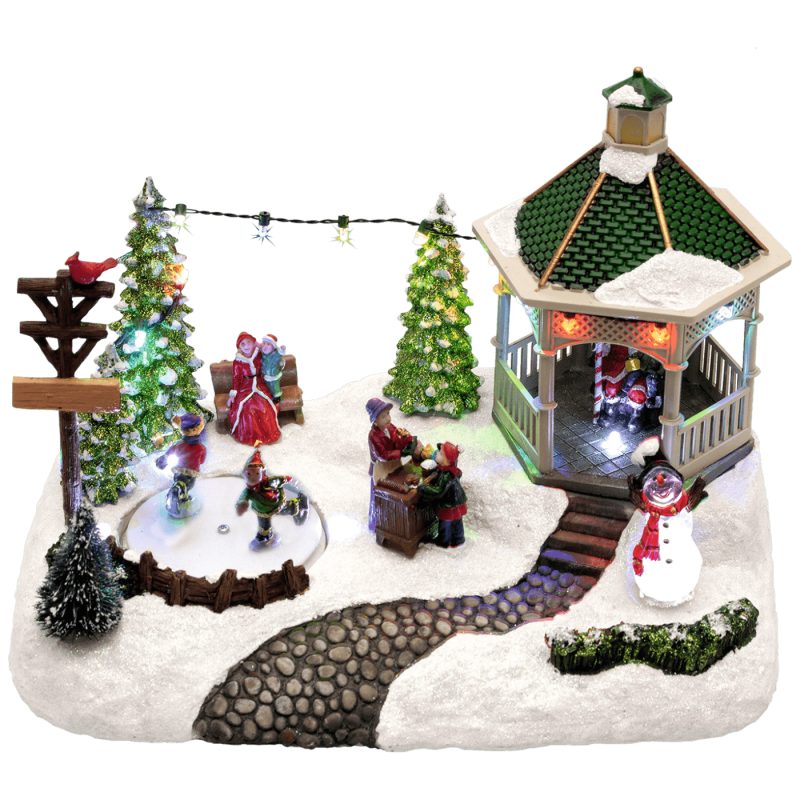 home Dekorativna LED rasvjeta, diorama, klizalište sa djecom - DRM 11
