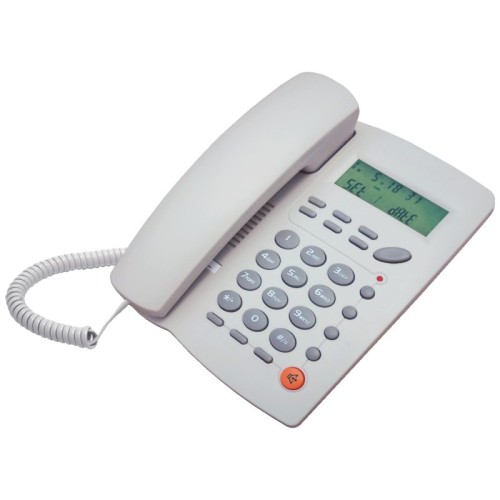 MeanIT Telefon stolni, LCD zaslon, ID broja, handsfree, bijeli - ST-300 White