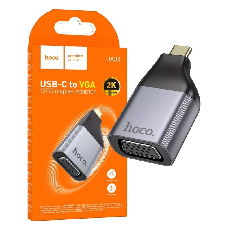 hoco. Adapter USB type C na VGA, 2K, OTG - UA34