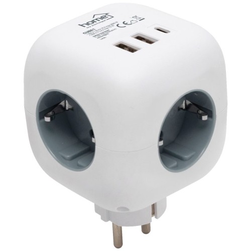 home Strujni razdjeljnik sa 3 utičnice, 3 x USB, kocka - CUBE1
