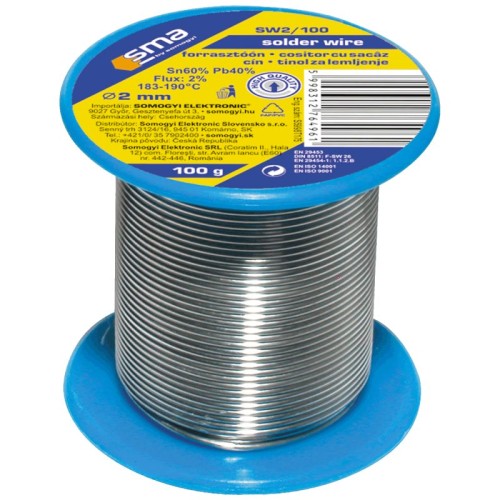 SMA Tinol za lemljenje, Ø2.0 mm, 100g - SW 2/100