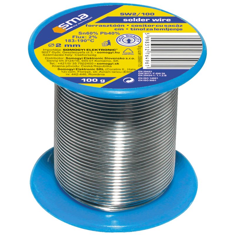 SMA Tinol za lemljenje, Ø2.0 mm, 100g - SW 2/100