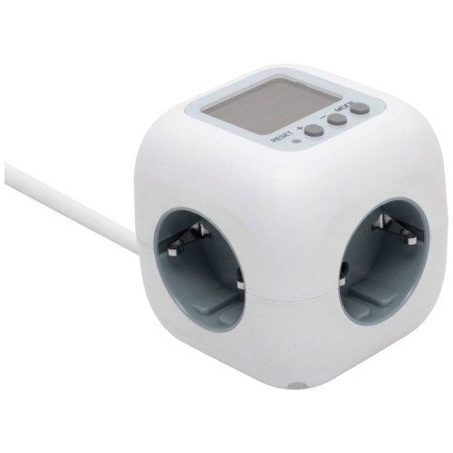 home Produžni kabl sa mjeračem potrošnje, 3 utičnice, 1.5 met. - CUBE2P