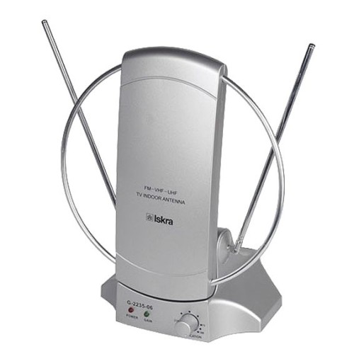 Iskra Antena sobna sa pojačalom, UHF/VHF, srebrna - G2235-06