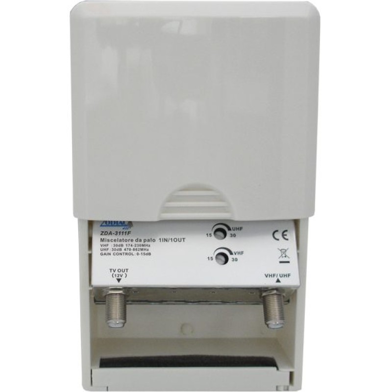 ZODIAC Pojačalo antensko, 1 ulaz 1 izlaz, 15/30dB - ZDA-3111F