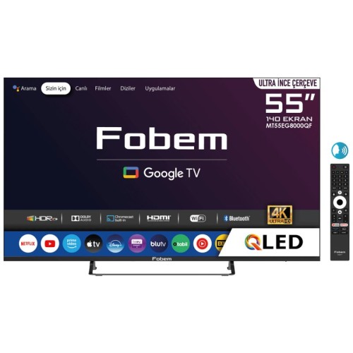 Fobem Televizor Smart QLED 4K UltraHD 55", Google TV - MT55EG8000QF