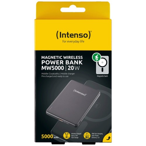 Intenso Prijenosni punjač, MagSafe, 5000mAh, bežični, sivi - POWERBANK MW5000 Gray